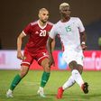 Bance (R) playing for Burkina Faso in an international friendly against Morocco last year