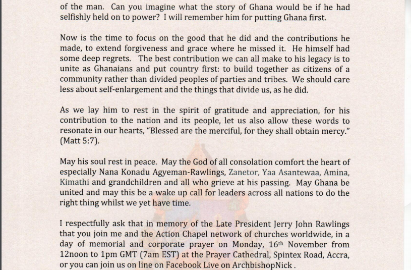 Duncan Williams statement 2