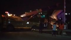 Moving train crashes into articulated truck in Takoradi