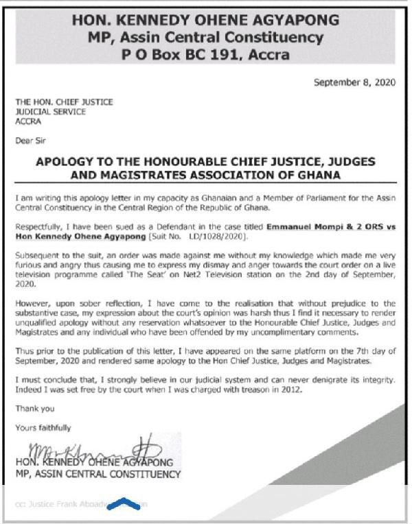 Ken apology statement