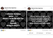 Screenshot of Afia Schwarzenegger's reply to MzBel