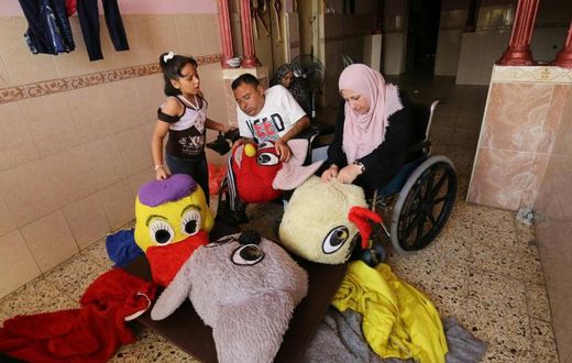 Nihad and his wife Zeinab generate a modest income by selling the dolls and by sending costumed performers to nurseries and schools