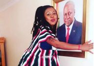 Afia Schwarzenegger with Mahama's portrait