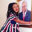 Afia Schwarzenegger with Mahama's portrait