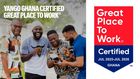 Yango Ghana Recognised as a Great Place to Work