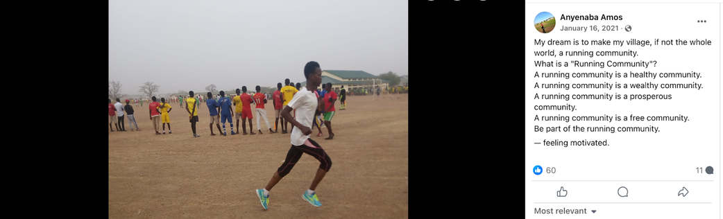 Long-distance athlete Amos Anyenaba