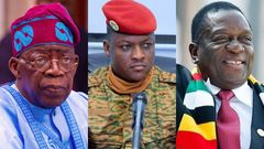 President Bola Ahmed Tinubu of Nigeria, President Ibrahim Traore of Burkina Faso and President Emmerson Mnangagwa of Zimbabwe