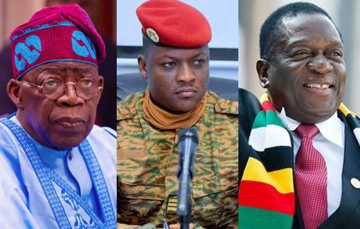 President Bola Ahmed Tinubu of Nigeria, President Ibrahim Traore of Burkina Faso and President Emmerson Mnangagwa of Zimbabwe