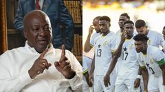 John Mahama and Black Stars players