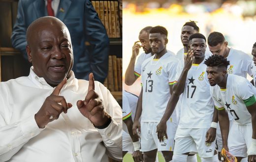 John Mahama and Black Stars players