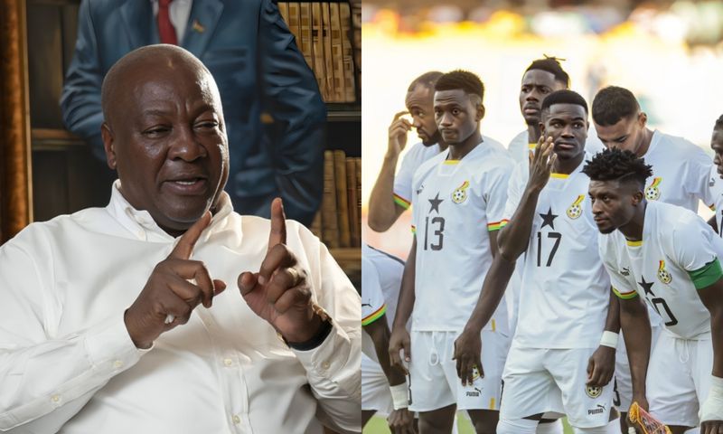 John Mahama and Black Stars players