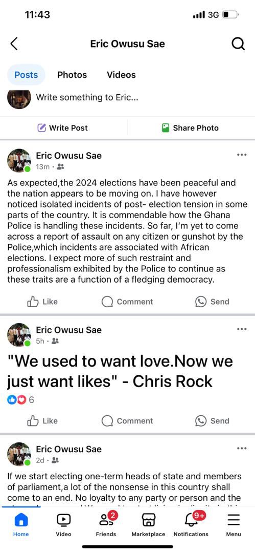 Lawyer Eric Owusu Sae praises Ghana Police for professional handling of post-election incidents