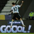 Lionel Messi celebrates his goal against Chile in the first Group A match of the Copa America June 14, 2021 at the Nilton Santos Olympic Stadium in Rio de Janeiro