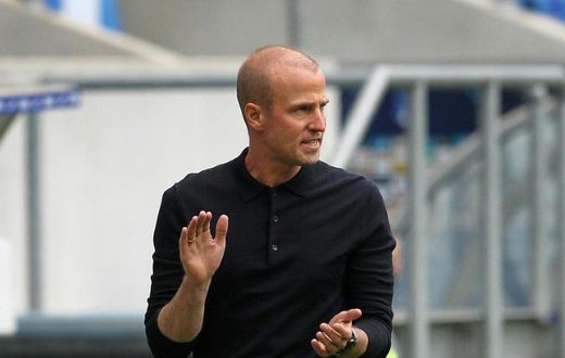 Hoffenheim coach Sebastian Hoeness urges his side on during September's shock 4-1 win over Bayern Munich