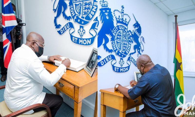 Akufo-Addo, Mahama sign book of condolence for Prince Philip