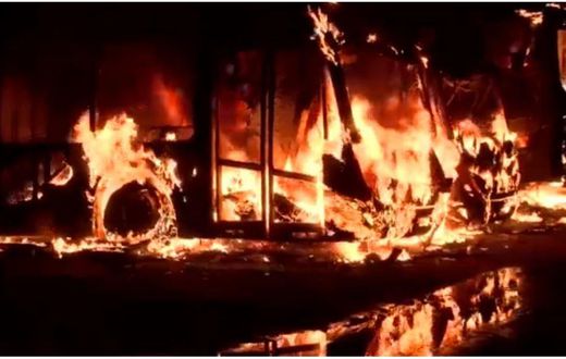 Four Ayalolo buses burnt completely after fire gutted STC’s Ashanti regional workshop