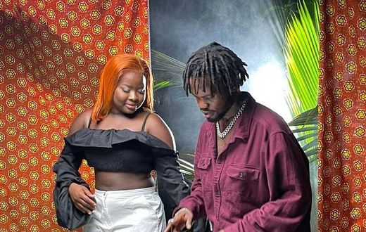 Ama Slay and Fameye on set
