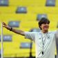 Germany coach Joachim Loew (C) oversees training on Monday in Munich
