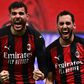 AC Milan's French defender Theo Hernandez (left) and Turkish midfielder Hakan Calhanoglu (right) have both tested positive for Covid-19
