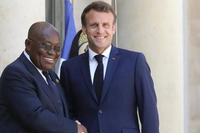 Emmanuel Macron with Nana Addo