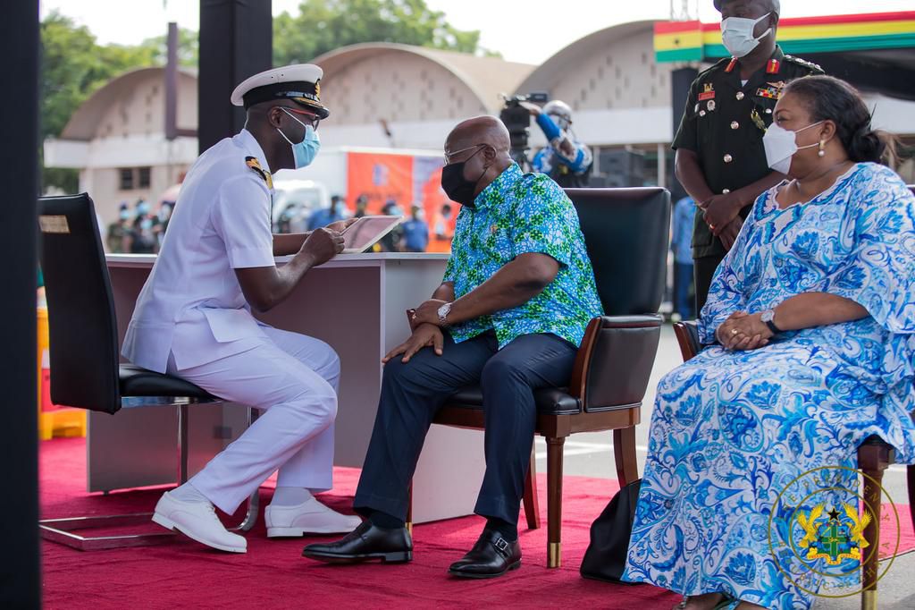 President Akufo-Adoo and his wife Rebecca at 37 Military Hospital