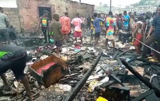 Fire guts Elmina Fishing harbour