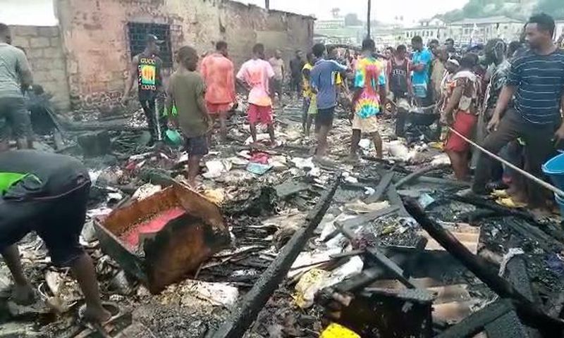 Fire guts Elmina Fishing harbour