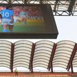 A photo of Diego Maradona is displayed before the Serie A between AC Milan and Fiorentina in the San Siro.