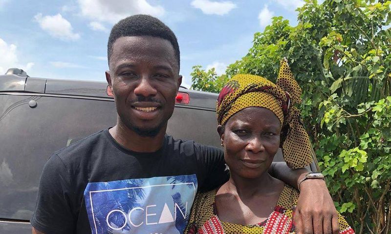 Kwaku Manu with mum