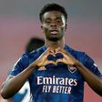 Arsenal's Bukayo Saka celebrates scoring against Southampton