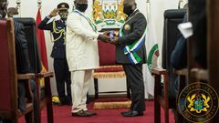 Photos: Akufo-Addo conferred with highest national award in Sierra Leone