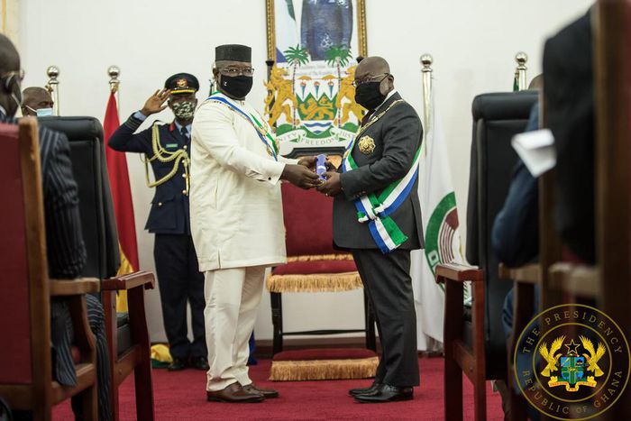 Photos: Akufo-Addo conferred with highest national award in Sierra Leone