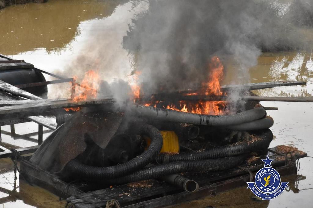 Police Operations Vanguard destroys 59 Changfang motors used for galamsey