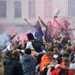 Rangers have condemned the behaviour of their fans who clashed with police on Saturday in Glasgow city centre