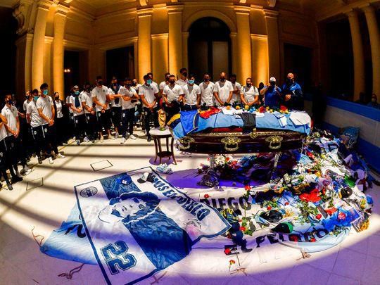 Diego Maradona's coffin