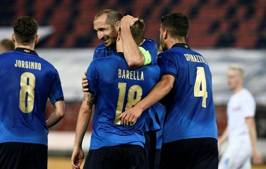 Skipper Giorgio Chiellini (C) is Italy's most experienced player with 107 caps.