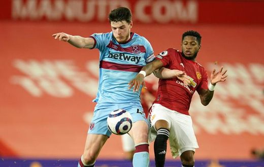 West Ham's Declan Rice (left)could be out for four weeks