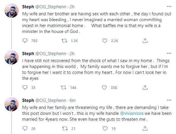 I still can’t believe I caught my wife having sex with her brother in our matrimonial bed – Man