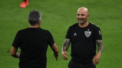 Jorge Sampaoli (R) is believed to be close to taking over at Marseille after confirming his departure from Brazilian side Atletico Mineiro