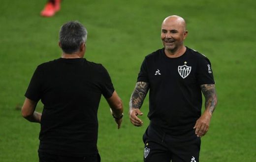 Jorge Sampaoli (R) is believed to be close to taking over at Marseille after confirming his departure from Brazilian side Atletico Mineiro