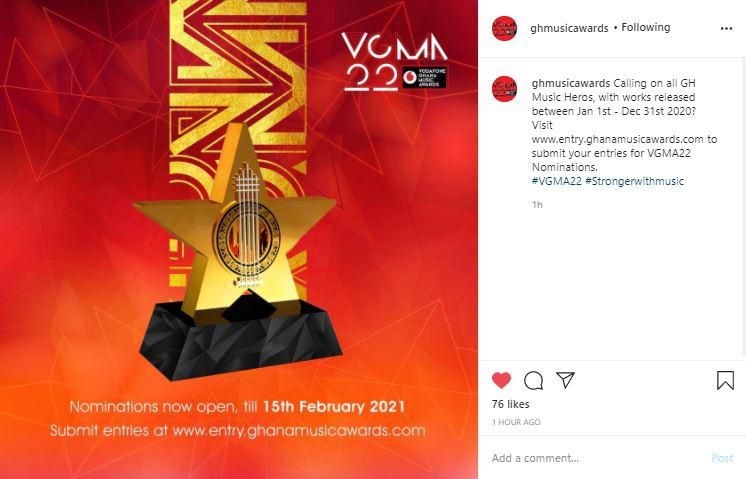 VGMA open for nominations