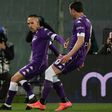 Franck Ribery's (L) Fiorentina are five points above the relegation zone.