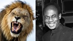 1958 video of Nkrumah and Haile Selassie playing with a live lion emerges
