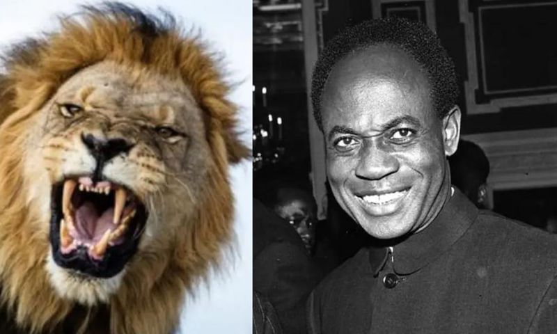 1958 video of Nkrumah and Haile Selassie playing with a live lion emerges