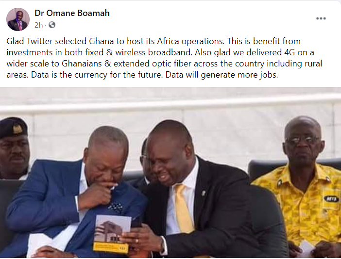 Dr. Omane Boamah's Facebook post