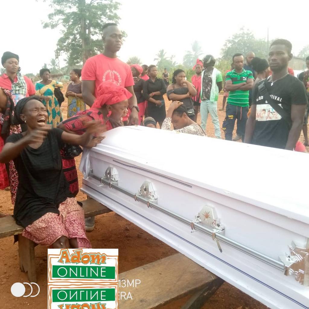 Police officer buried jointly with mother, his father who had accident is in hospital bed