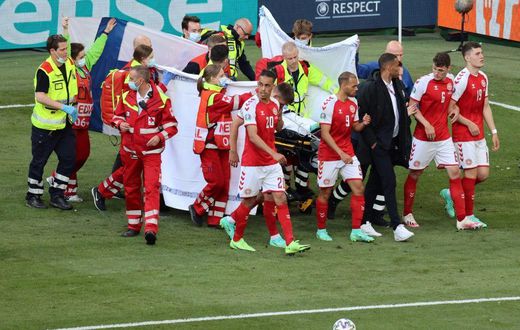 Christian Eriksen was taken to hospital after collapsing during Denmark's opening Euro 2020 game against Finland