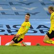 Marco Reus (L) has scored in his last two Borussia Dortmund games with assists from Erling Braut Haaland (R)