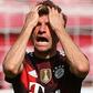 Bayern Munich forward Thomas Mueller shows his frustration after defeat at Mainz