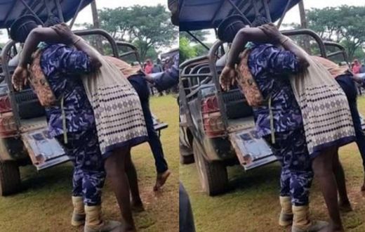 Married woman and illicit lover get stuck until her husband arrives